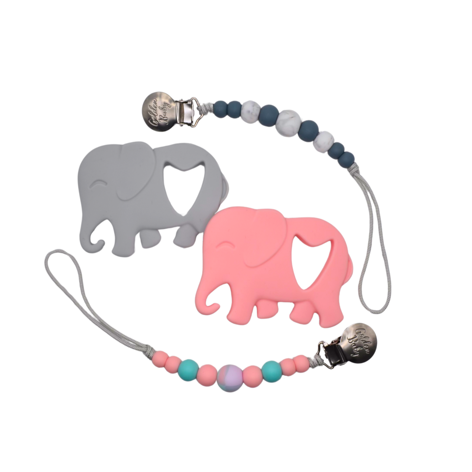 Elephant Teether Set -  Grey