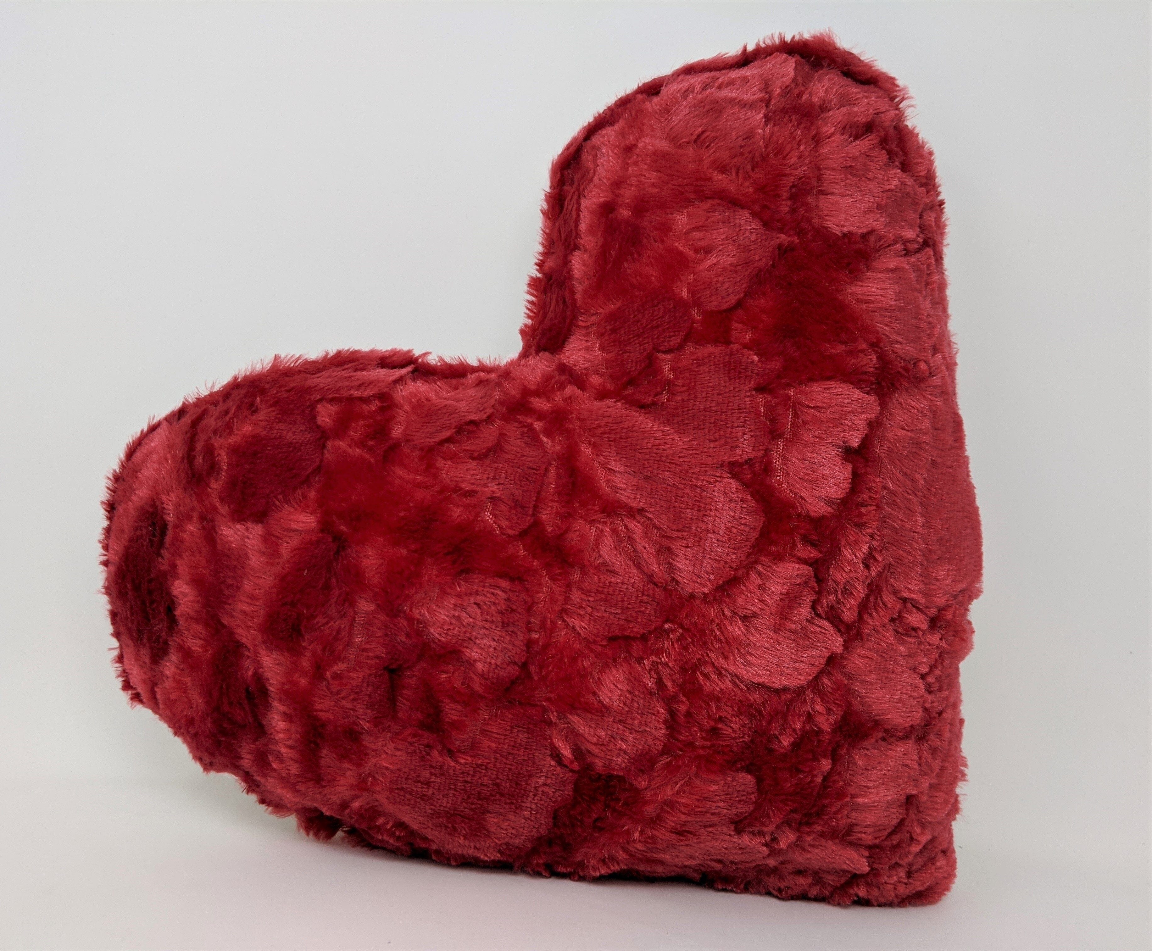 Romantic Valentine Heart Shaped Red Throw Pillow