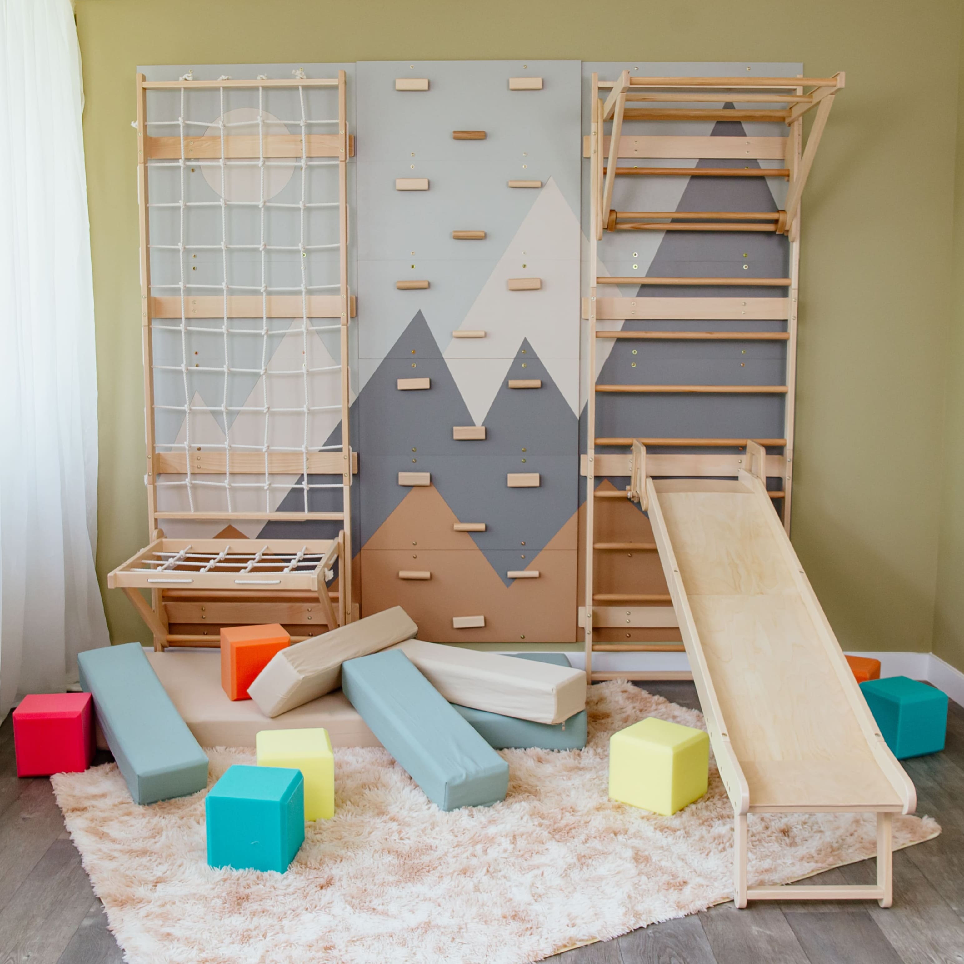 3-in-1 Swedish Ladder Wall Gym for Kids 3+