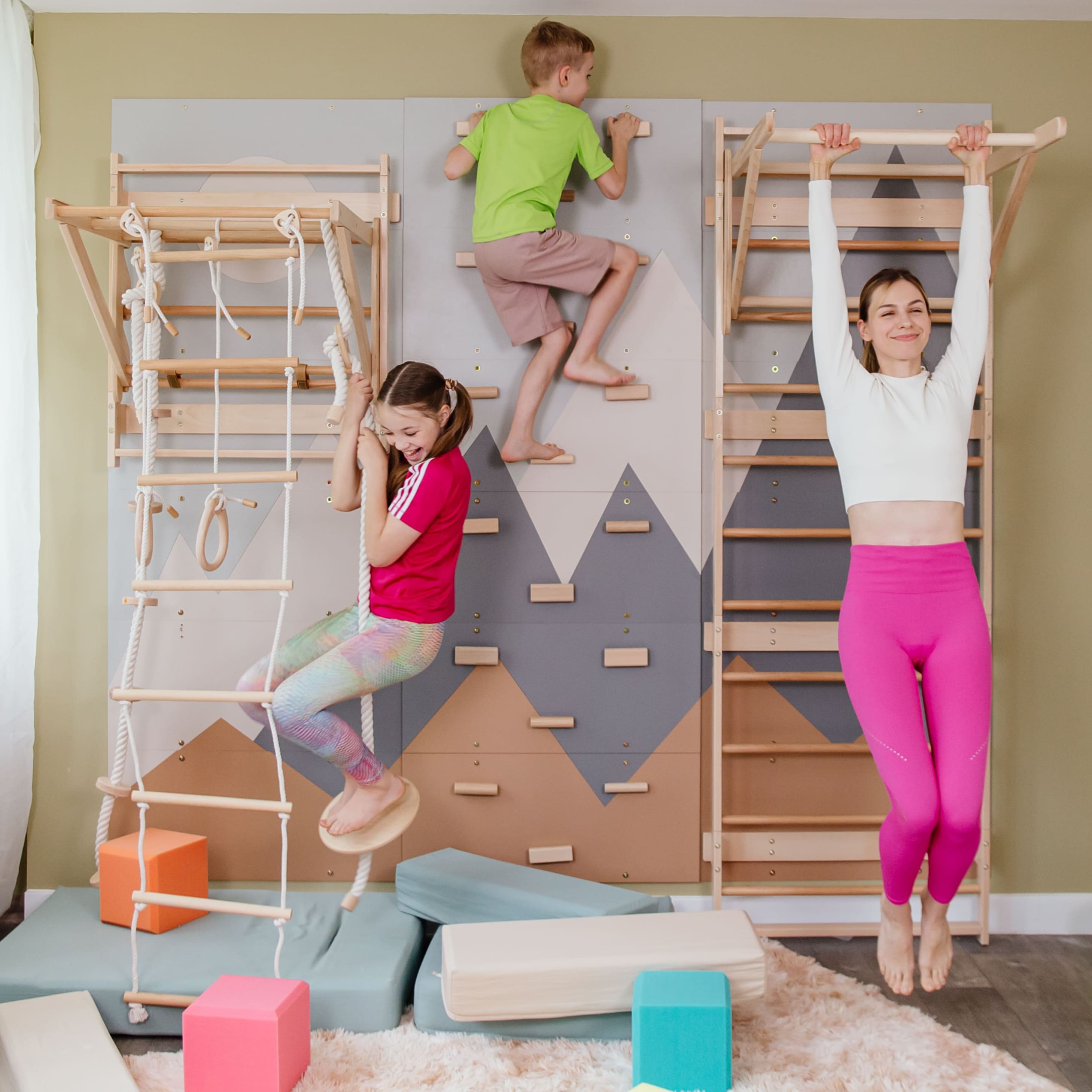 3-in-1 Swedish Ladder Wall Gym for Kids 3+