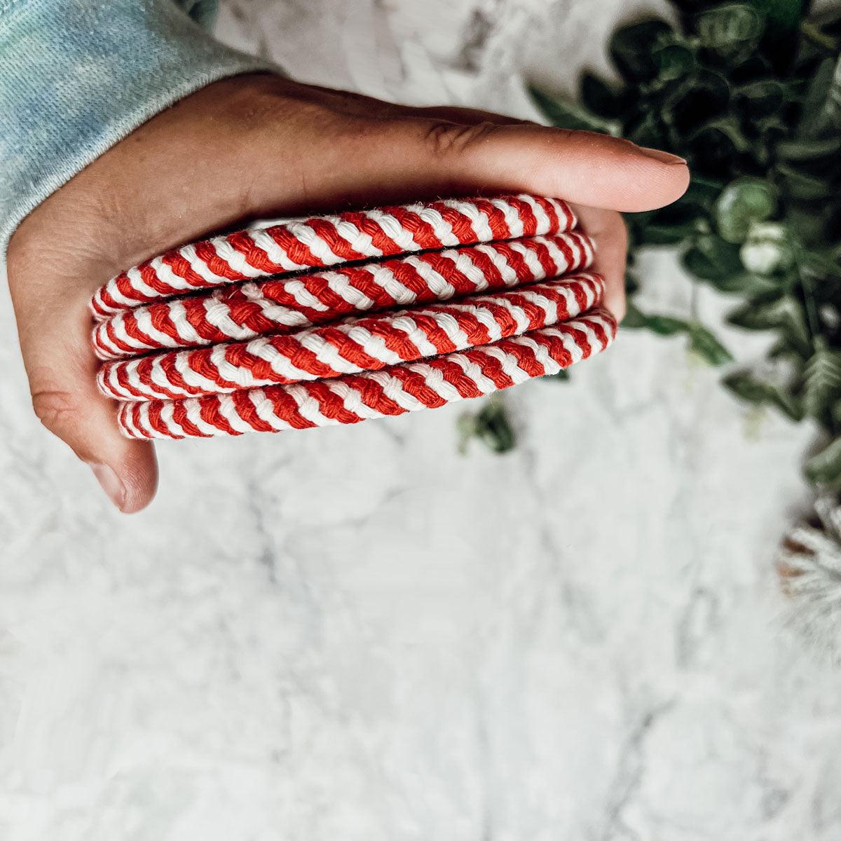 Cotton Christmas Coasters Handmade USA
Holiday peppermint striped coasters candy cane Christmas decor
Mint candy cane coasters Christmas holiday braided rope accessories
Christmas cabin candy cane coasters holiday rustic home decor