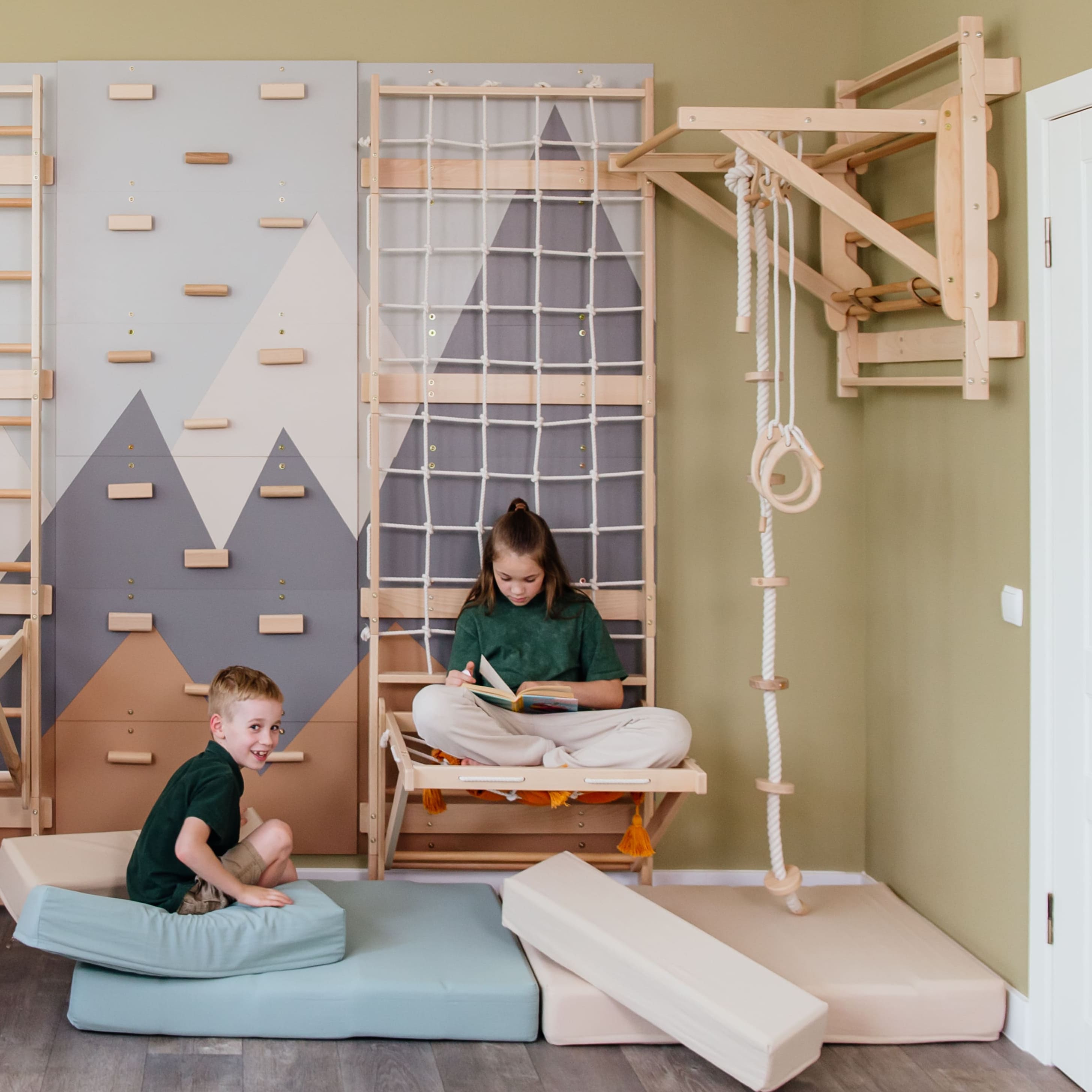 3-in-1 Swedish Ladder Wall Gym for Kids 3+