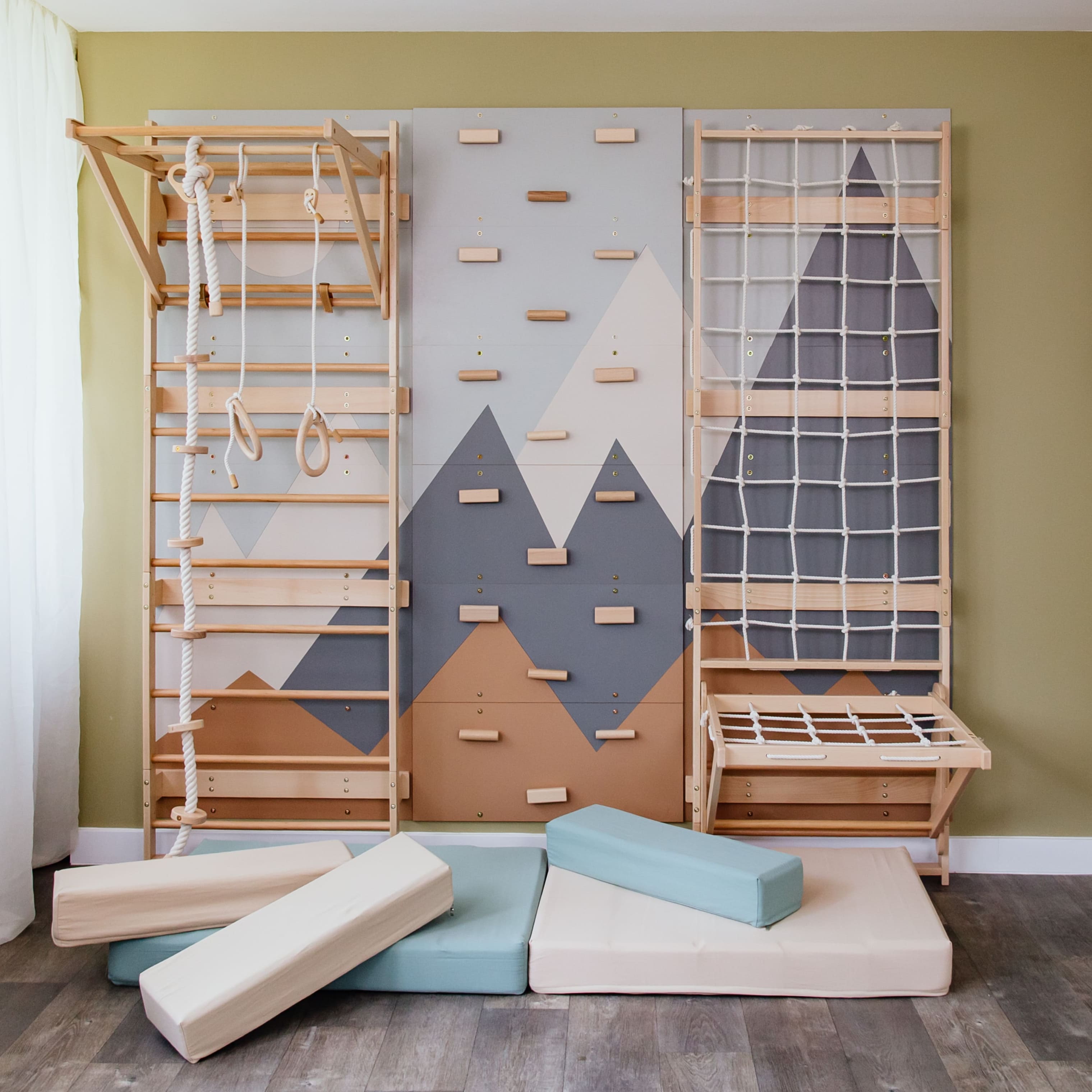 3-in-1 Swedish Ladder Wall Gym for Kids 3+