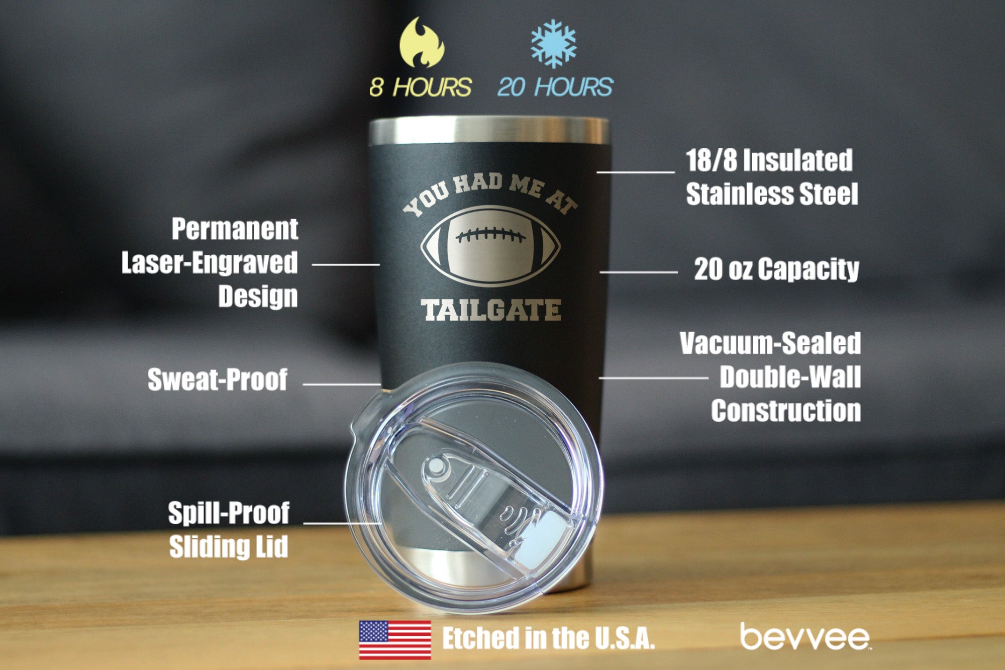Had Me At Tailgate - Insulated Coffee Tumbler Cup with Sliding Lid