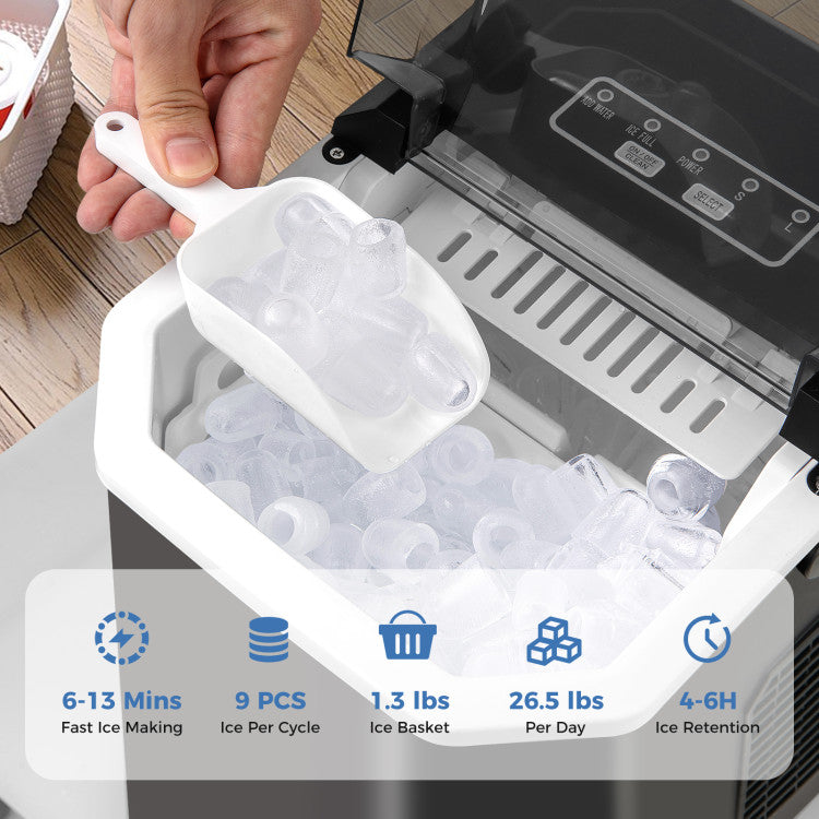 Countertop Ice Maker with Self-Cleaning