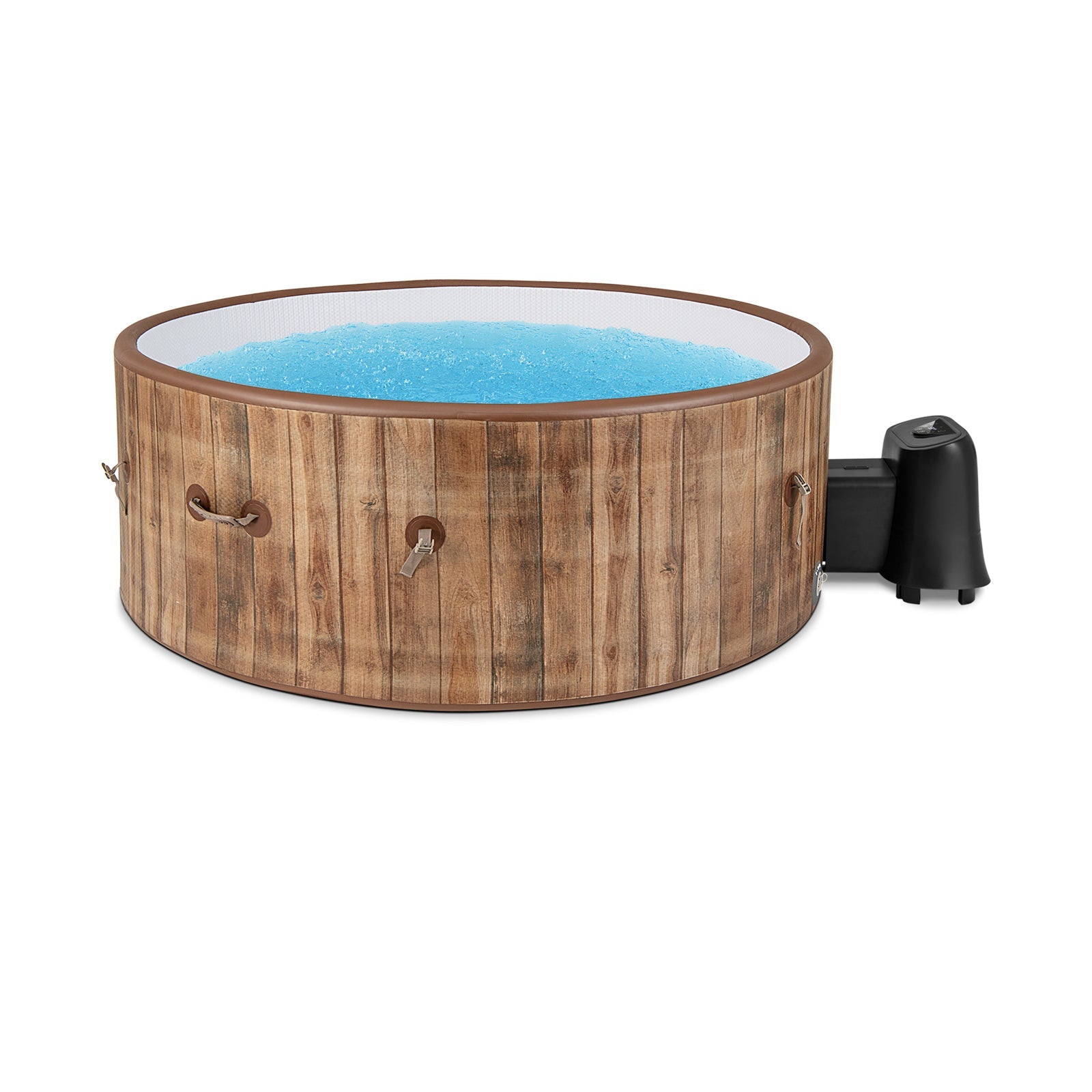 72 Inches Inflatable Hot Tub SPA with 120 Air Jets Electric Heater Pump -Coffee