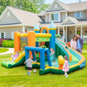 Inflatable Water Slide Blowup Bounce House with Dual Slides and Splash Pool