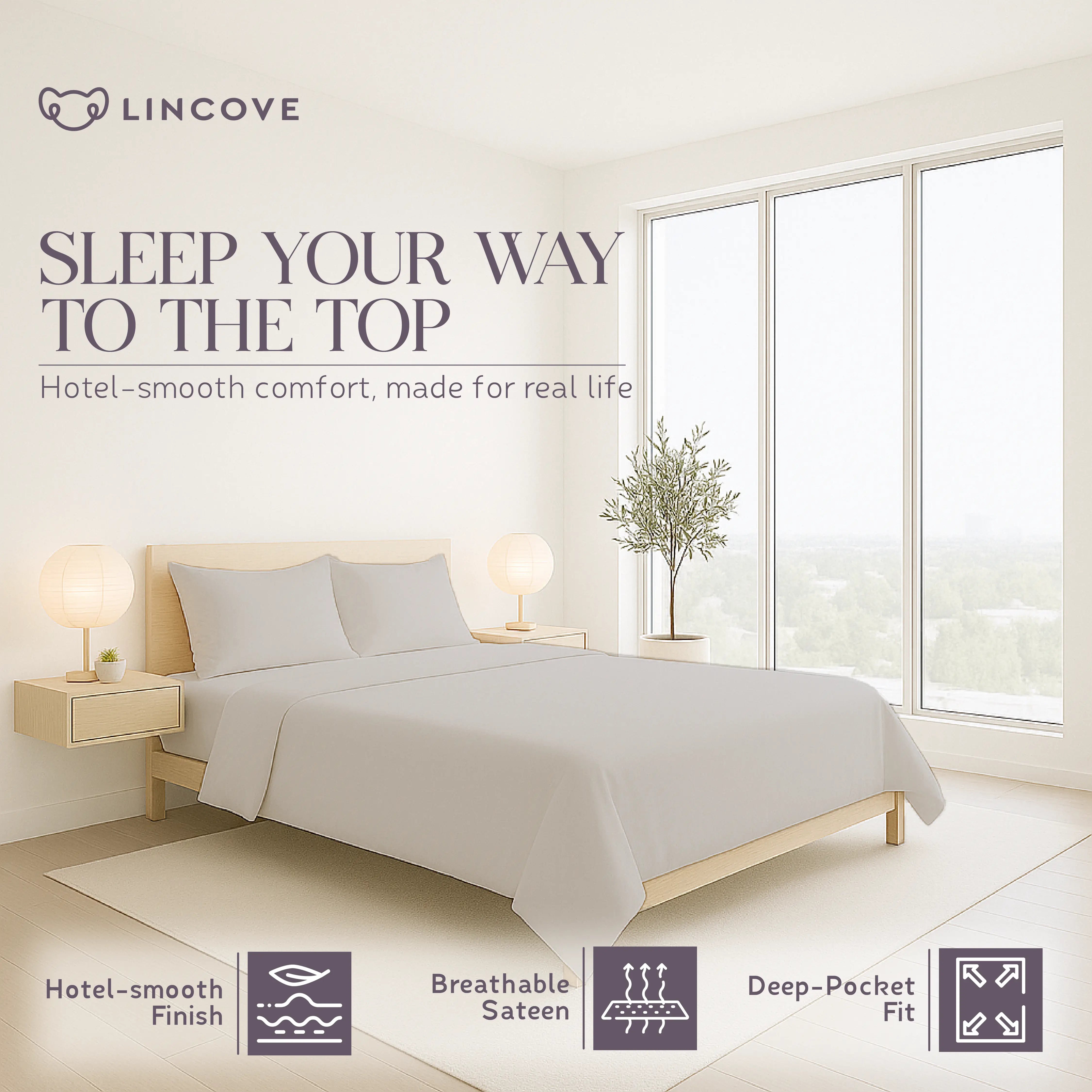 100% Cotton Sheet Set | Luxe Hotel Collection