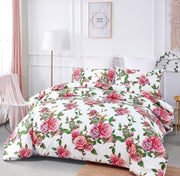 Lovely Spring Pink Floral Duvet Cover Set w/ Pillow Cases