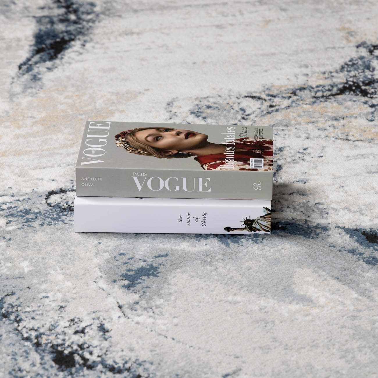 Kirkland Dark Blue Marble Rug