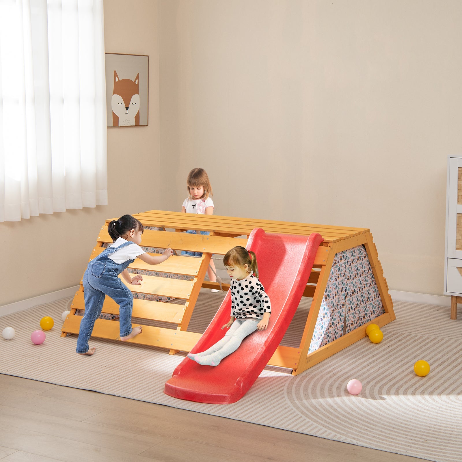5-in-1 Jungle Gym Wooden Indoor Playground