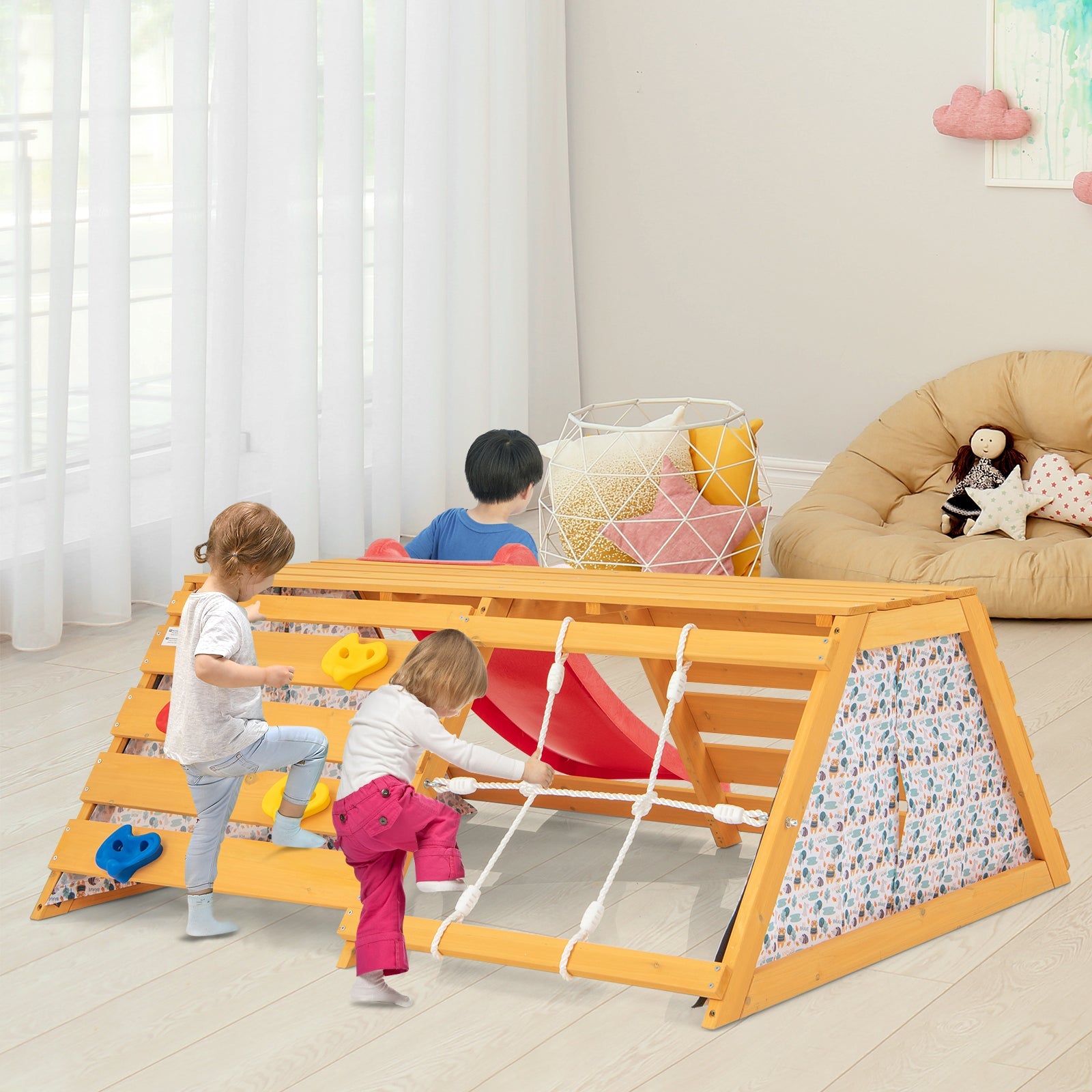 5-in-1 Jungle Gym Wooden Indoor Playground