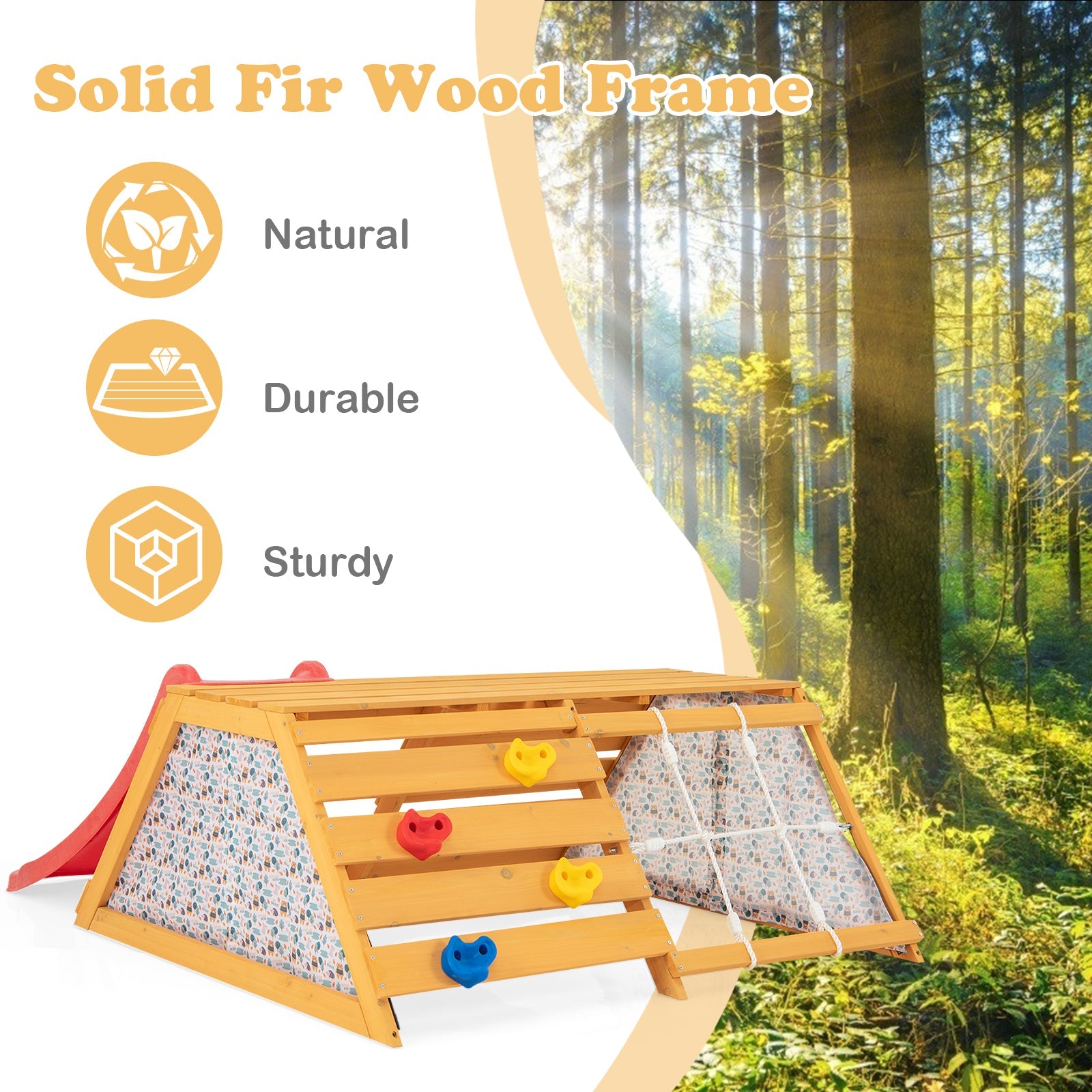 5-in-1 Jungle Gym Wooden Indoor Playground