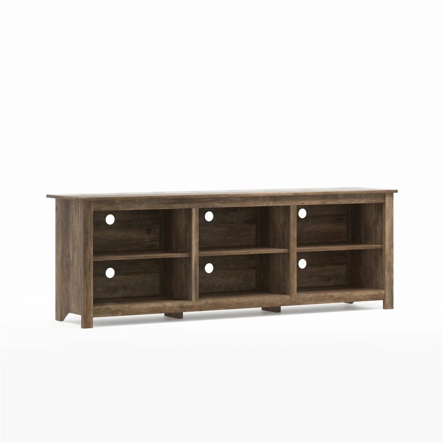Farmhouse Style TV Stand in Brown Oak Wood Finish