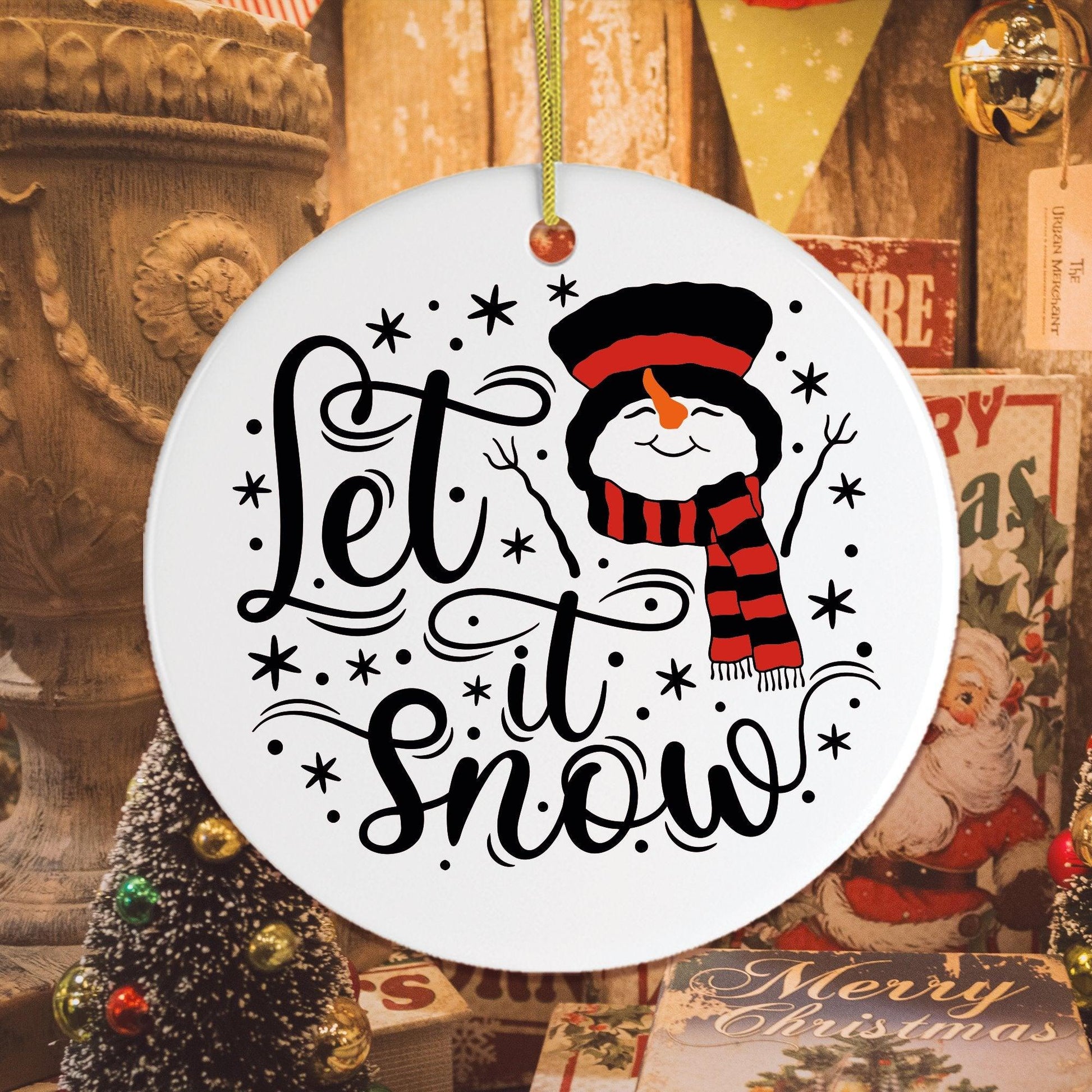 Let it Snow Christmas Ornament Ornament OrnamentallyYou 