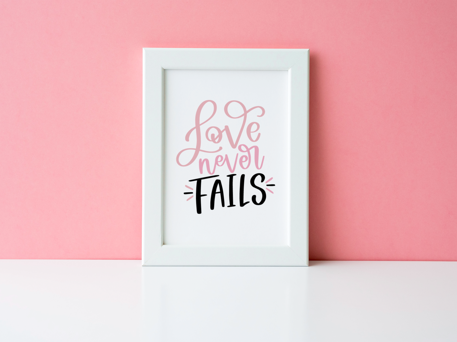 'Love Never Fails' Valentine's Day, Home Wall Decor Print