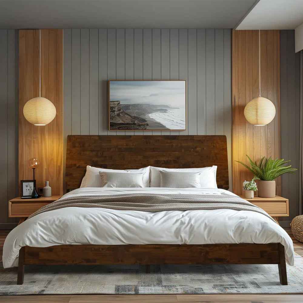 Acacia Serenity Deluxe Wood Platform Bed Frame