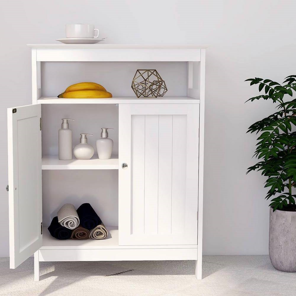 2-Door Bathroom Linen Cabinet with Storage Shelf