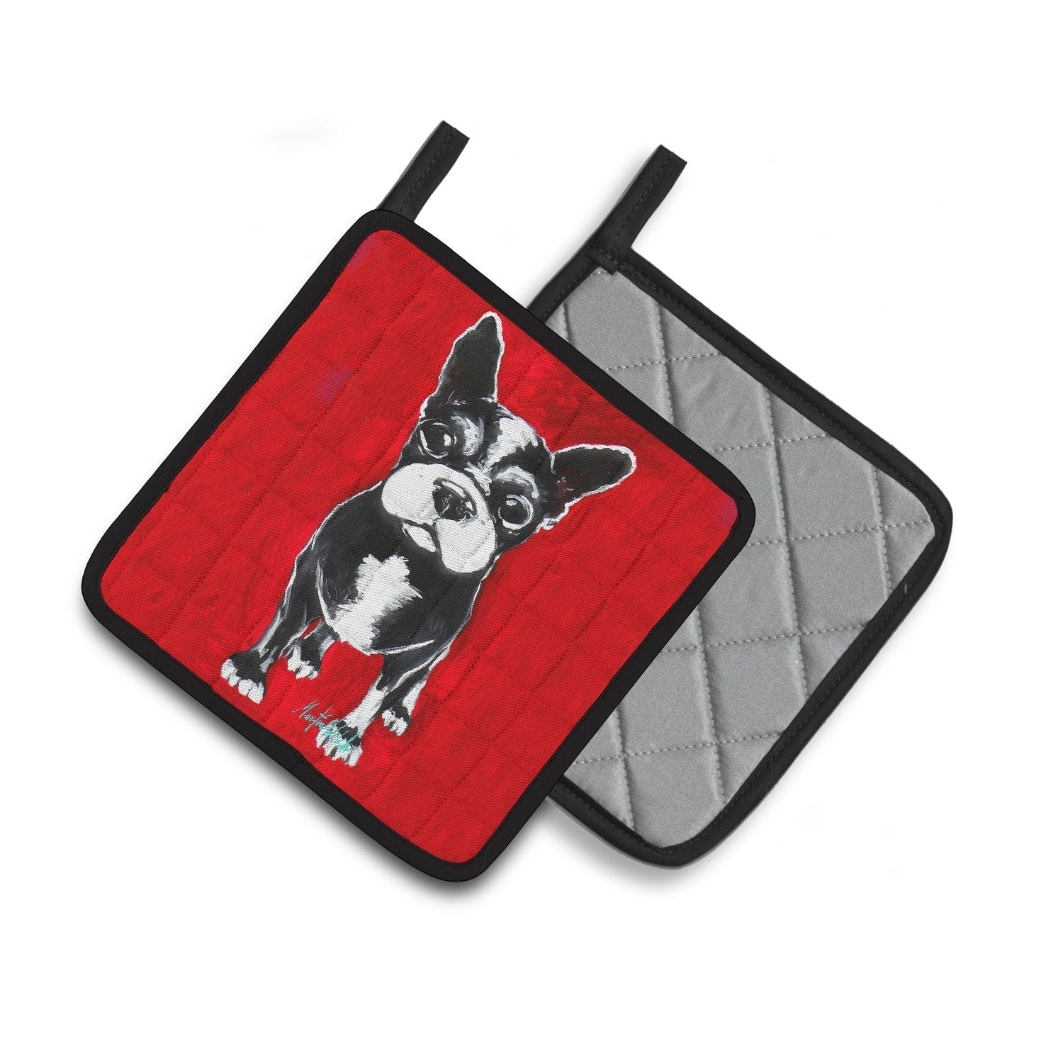 Boston Terrier Runt Pot Holders - Set of 2