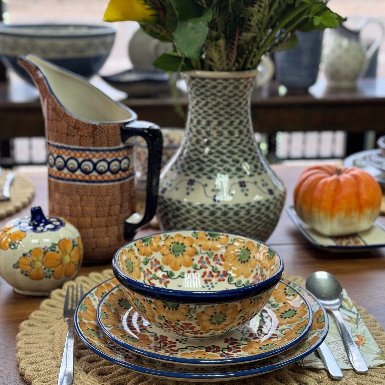 Plate, Round, Dinner, 10" in "Autumn Harvest" by Manufaktura | T132S-LB by The Polish Pottery Outlet