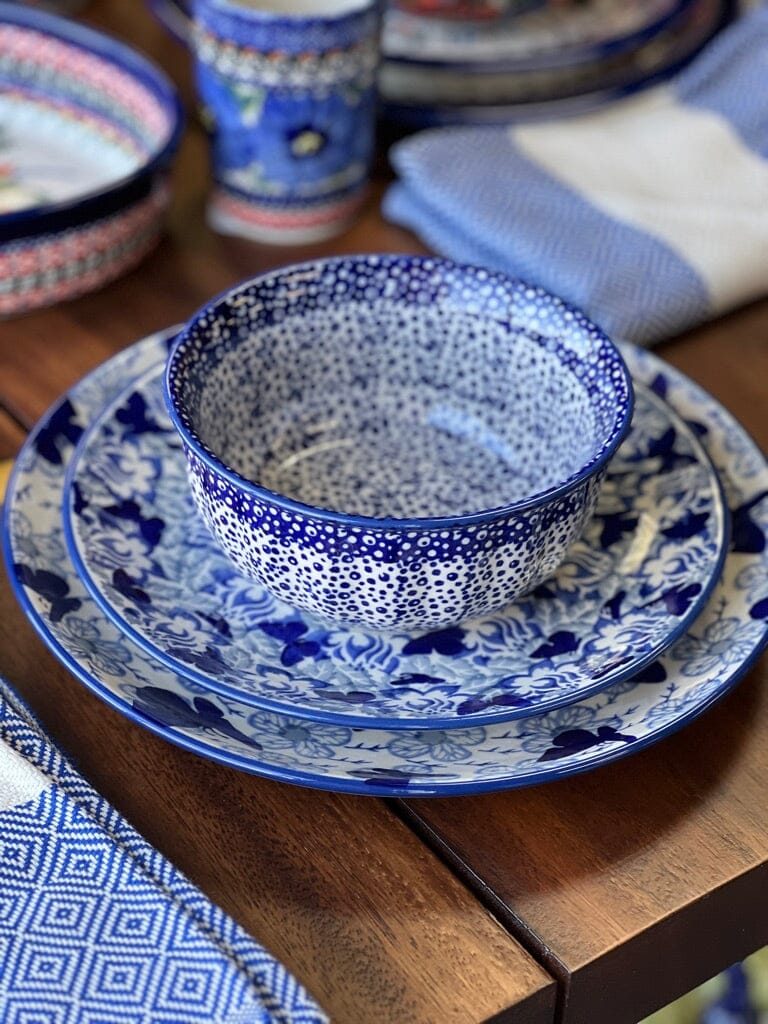 Plate, Round, Dinner, 10" in "Blue Butterfly" by Manufaktura | T132U-AS58 by The Polish Pottery Outlet