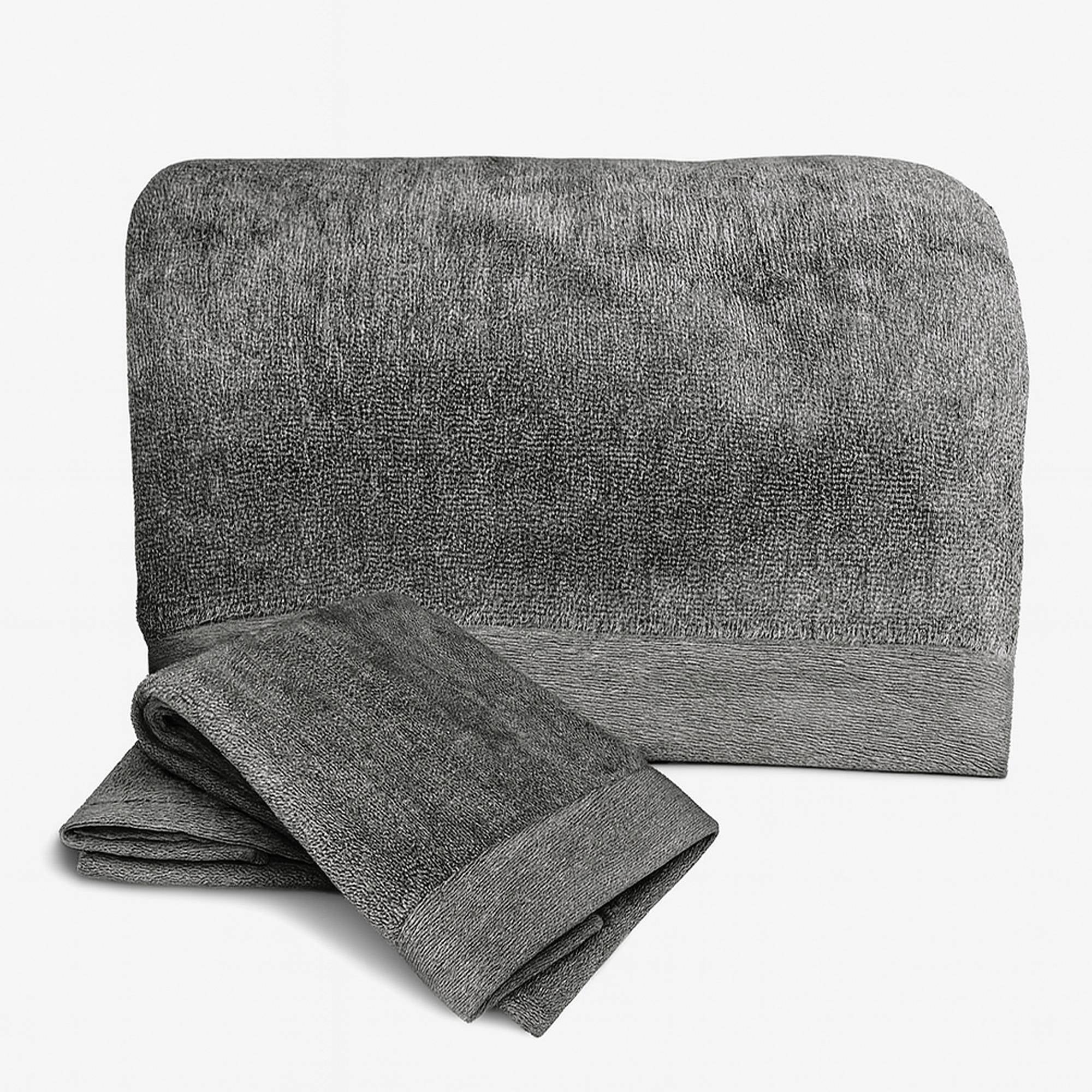 Melange Bamboo Cotton Bath Sheet 3 Piece Set - Charcoal