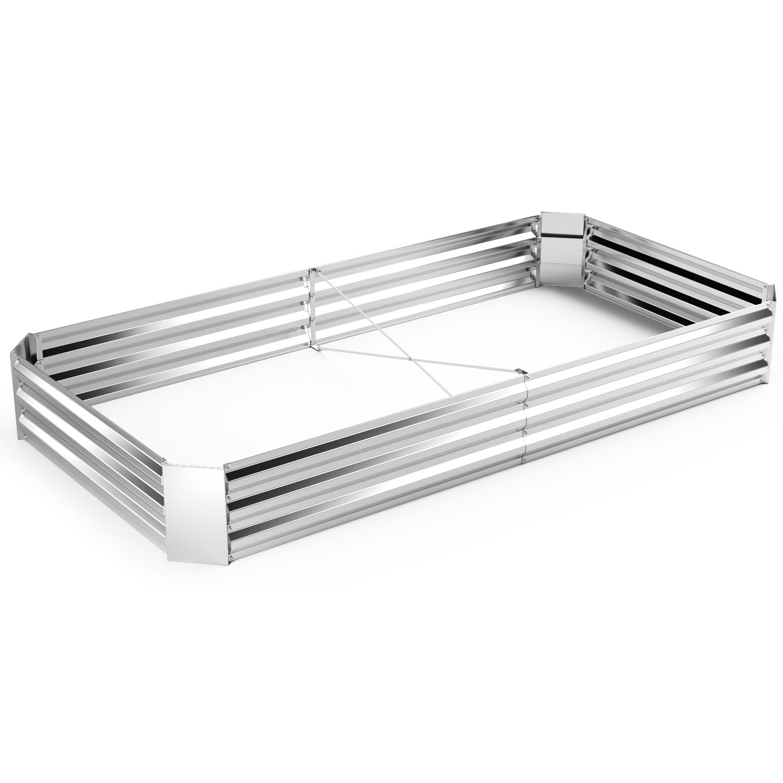 Metal Galvanized Raised Garden Bed with Open-Ended Base