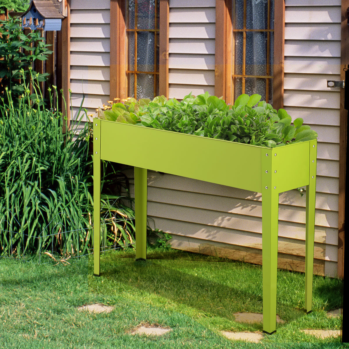 Metal Raised Garden Bed with Legs and Drainage Holes