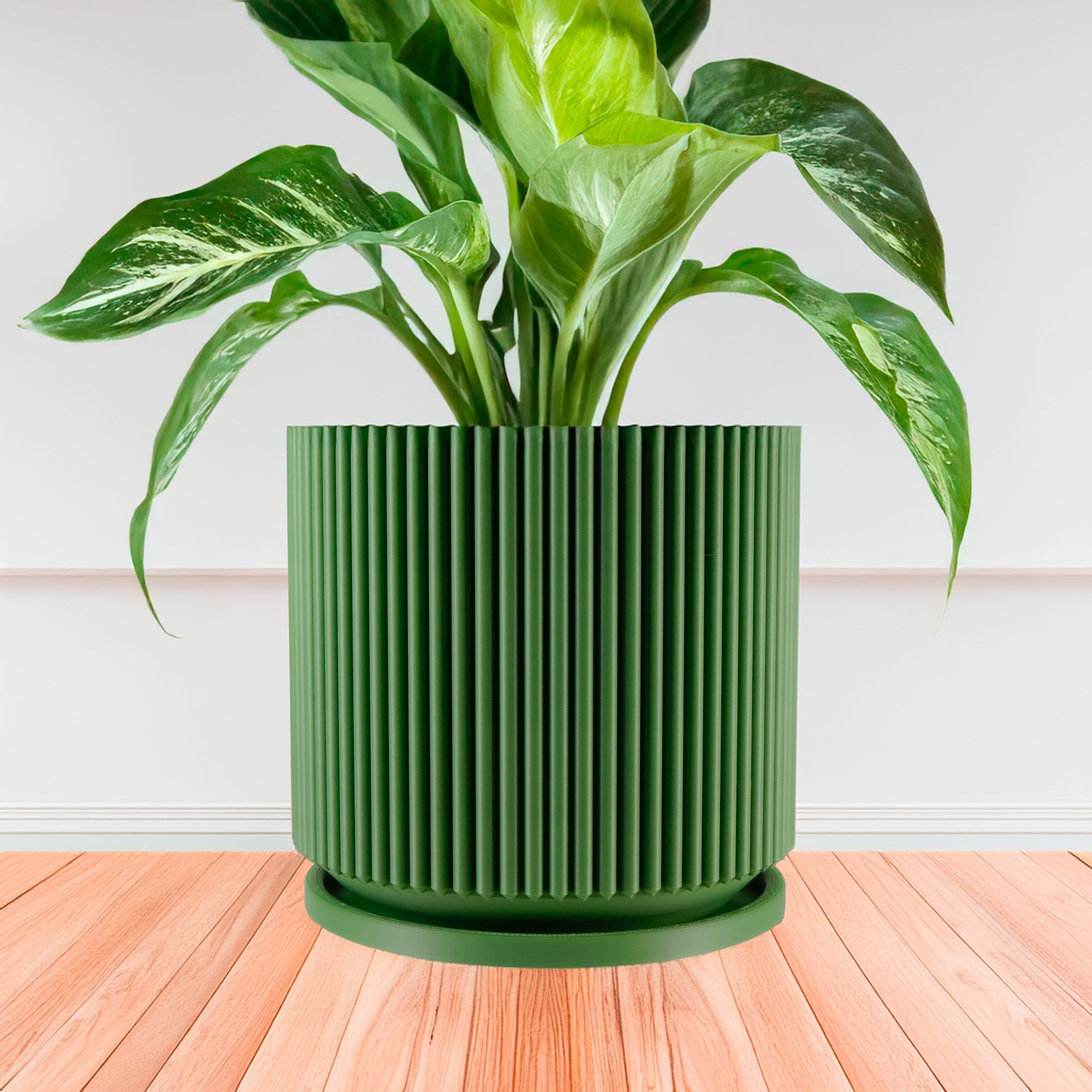 Mid-Century Ribbed Planter