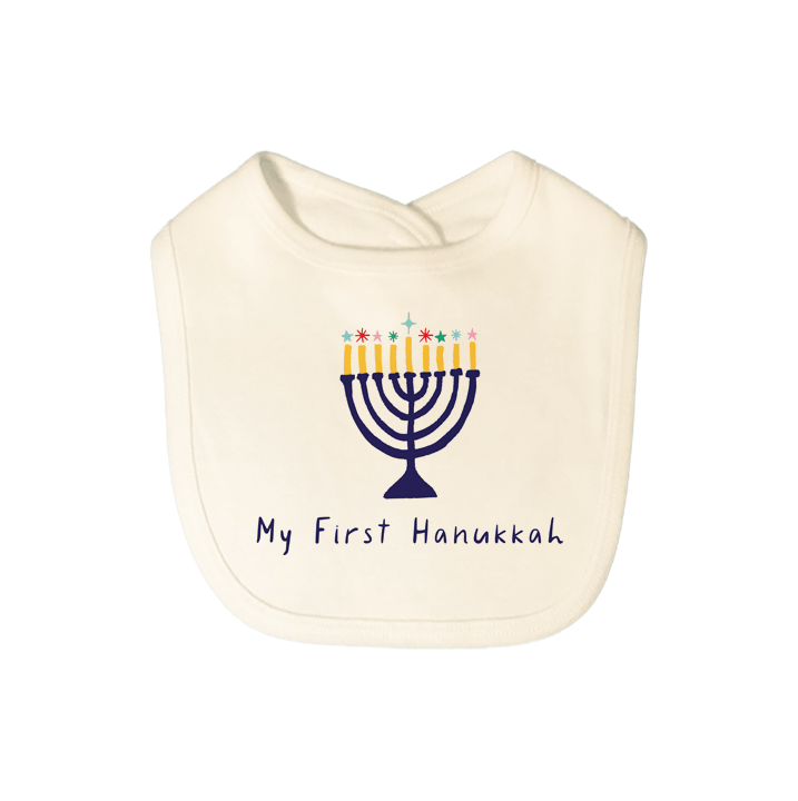 Finn + Emma graphic bib | my first hanukkah