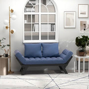 Navy/Black 3 In 1 Convertible Sofa Bed with 2 Large Pillows