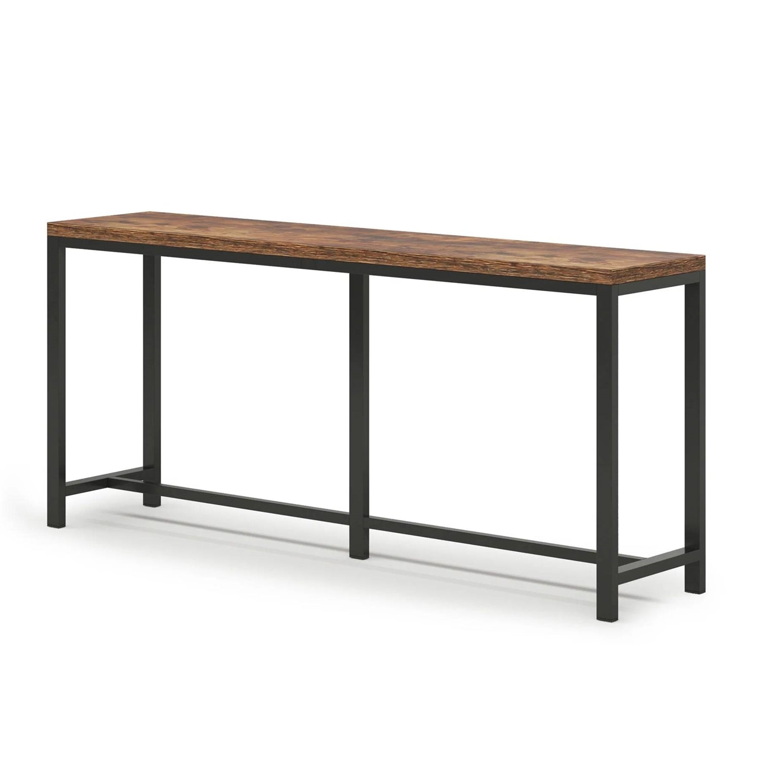 Long Narrow Hallway Sofa Table with Black Metal Frame