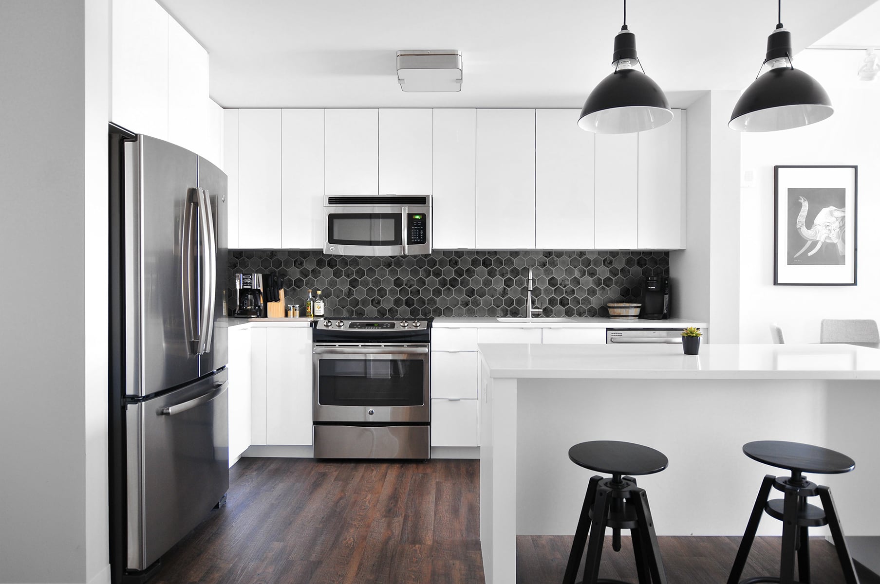 Inlay Hexagon Geometric Peel and Stick Removable Wallpaper