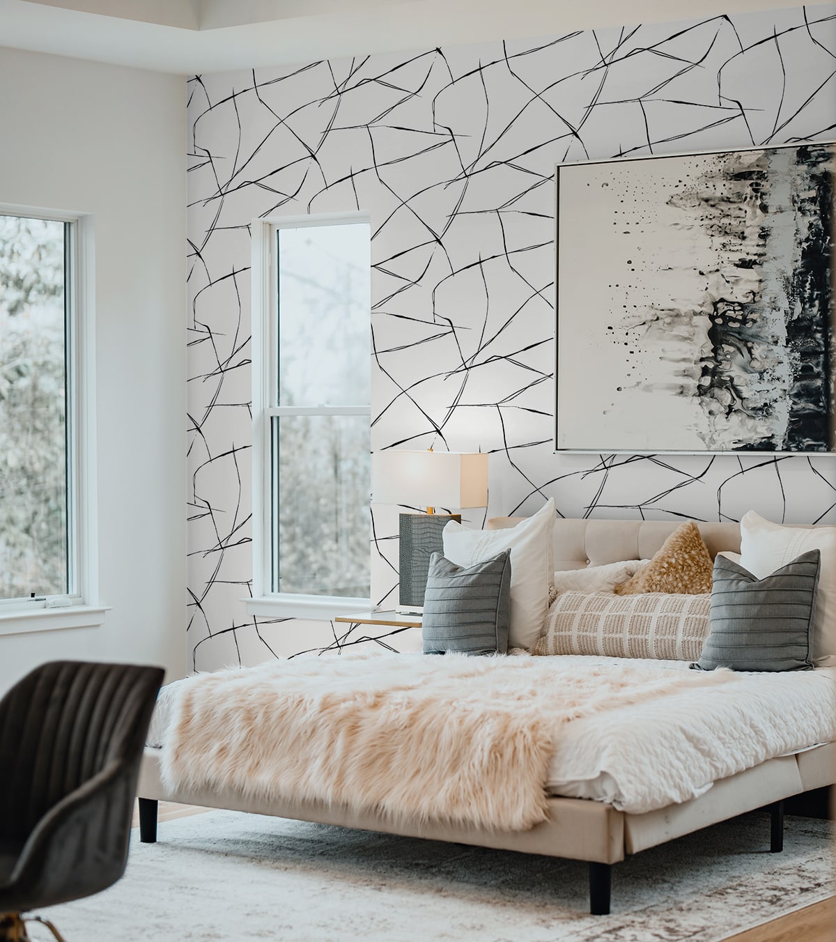 Inkwork Abstract Premium Peel and Stick Removable Wallpaper