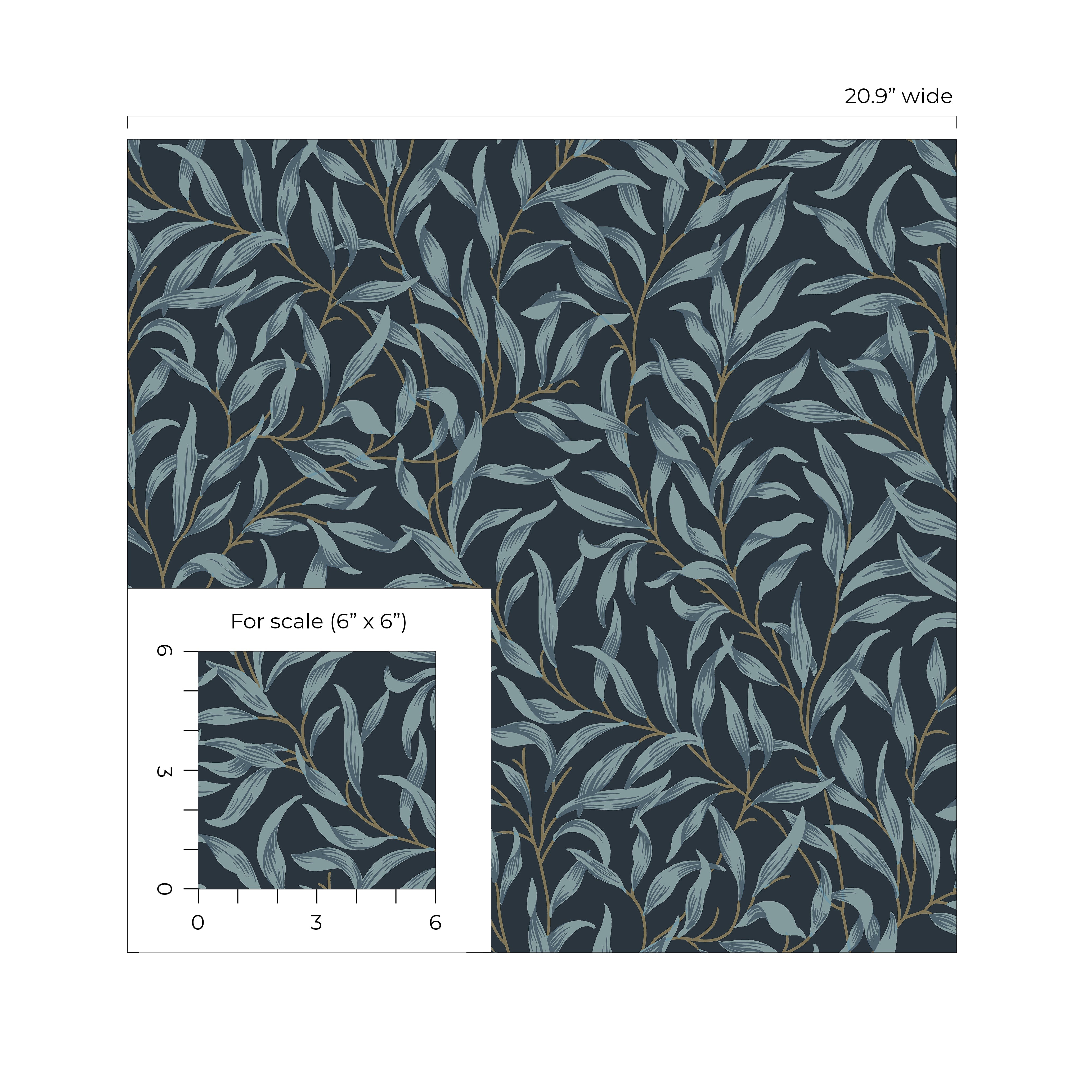 Willow Trail Leaf Premium Peel and Stick Removable Wallpaper