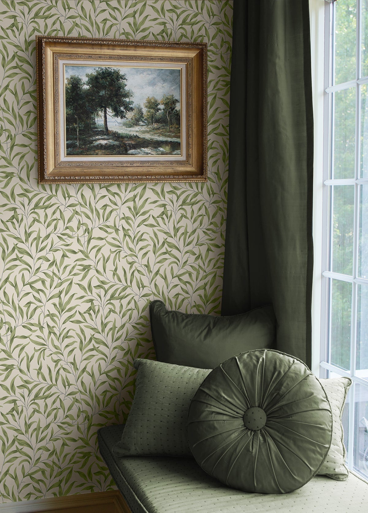 Willow Trail Leaf Premium Peel and Stick Removable Wallpaper