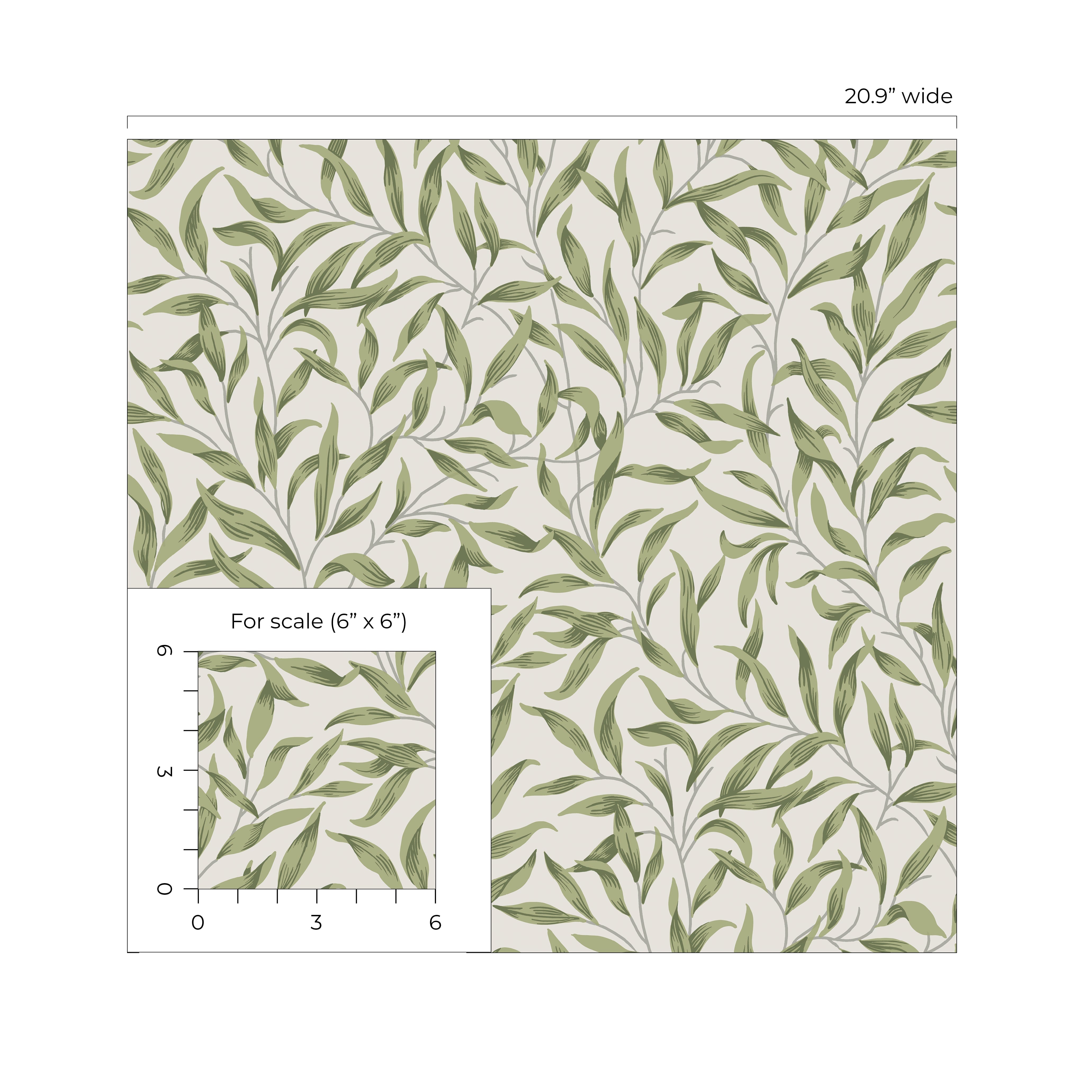 Willow Trail Leaf Premium Peel and Stick Removable Wallpaper