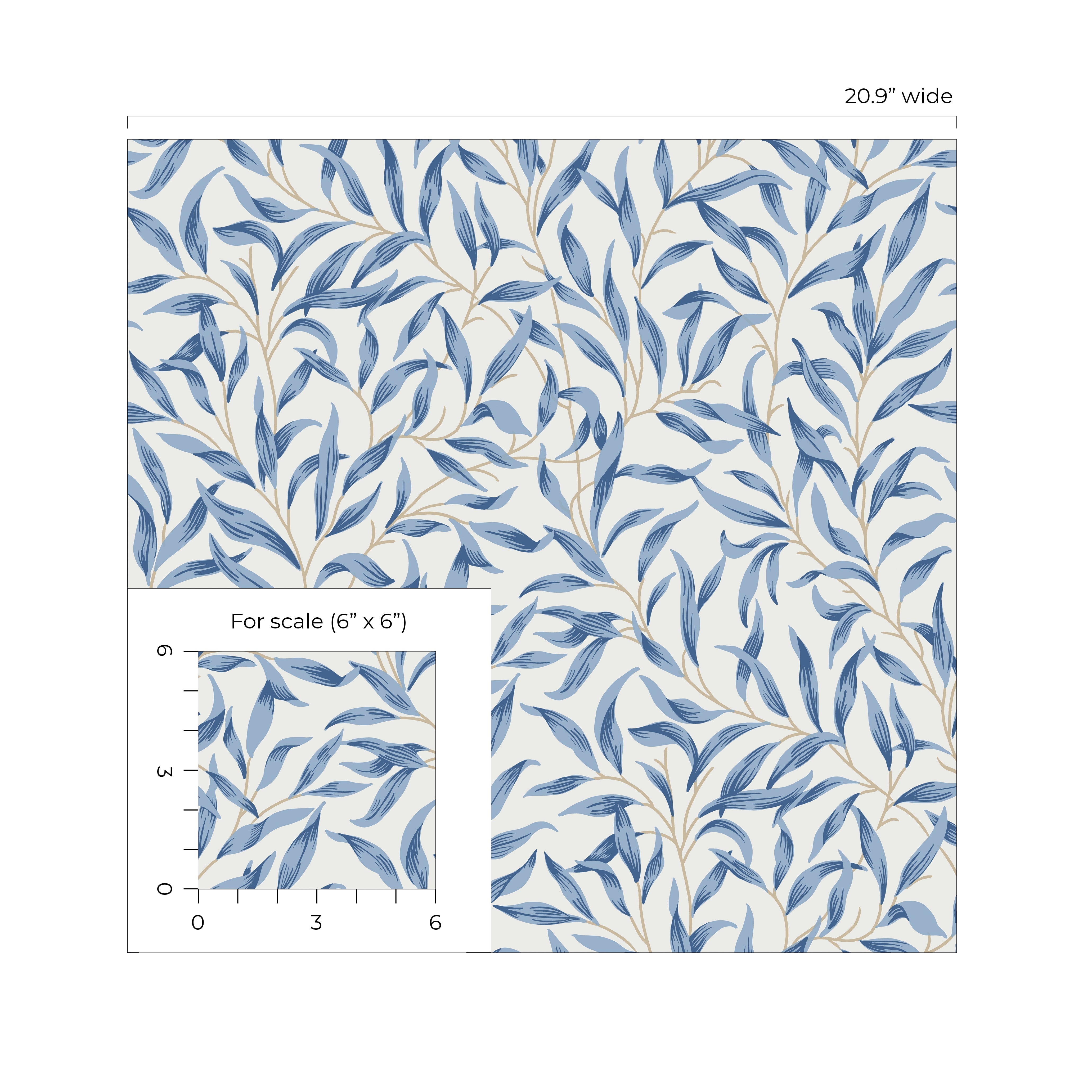 Willow Trail Leaf Premium Peel and Stick Removable Wallpaper