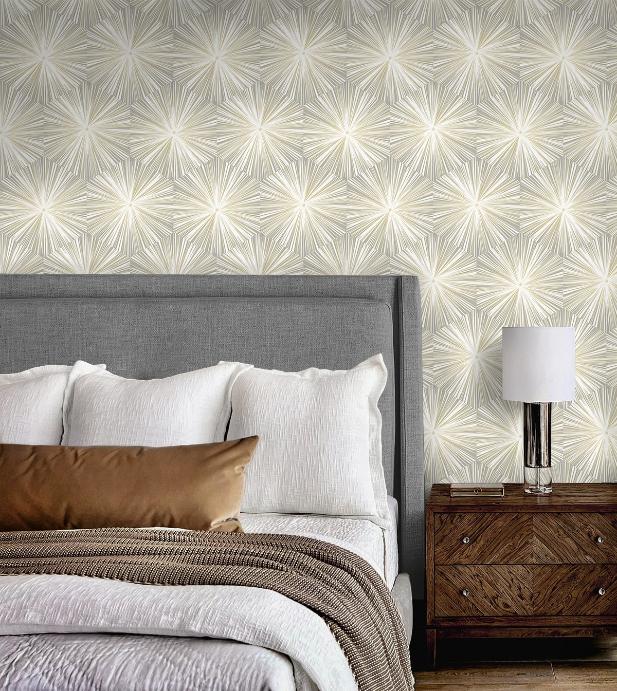 Hex Starburst Peel and Stick Removable Wallpaper