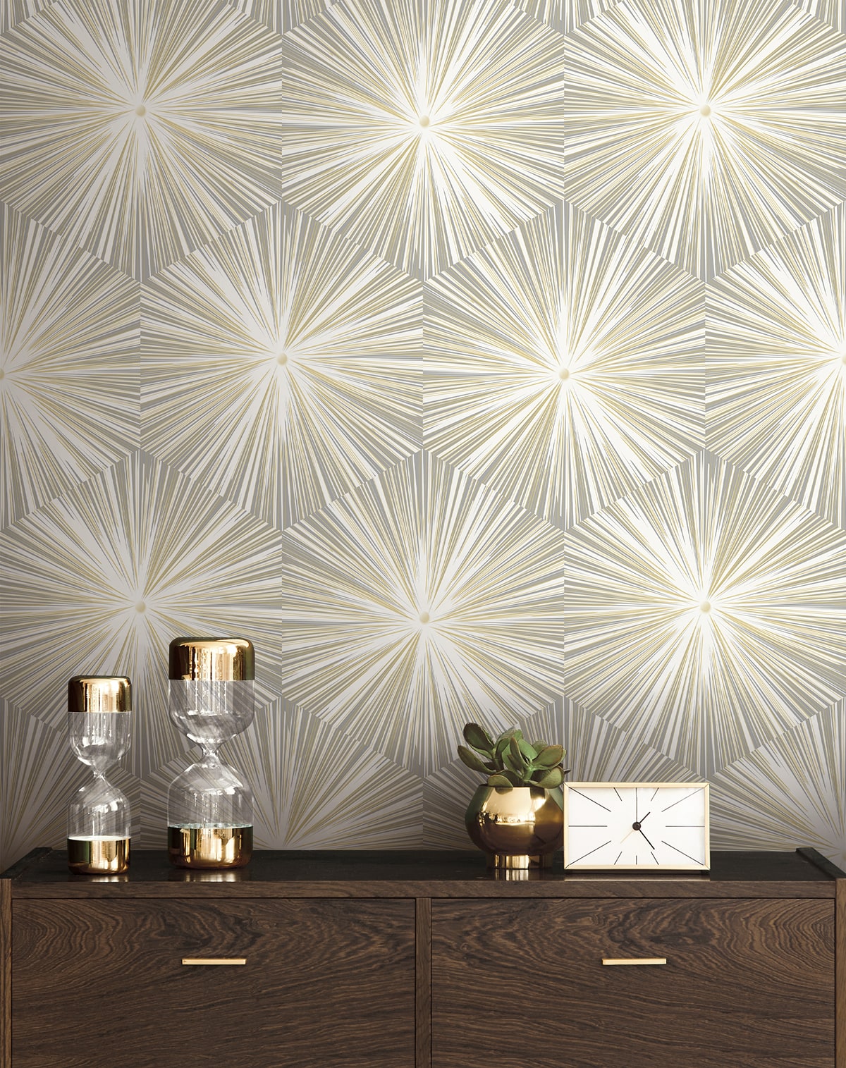 Hex Starburst Peel and Stick Removable Wallpaper
