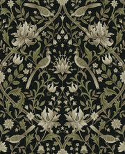 Vintage Bird Ogee Peel and Stick Removable Wallpaper