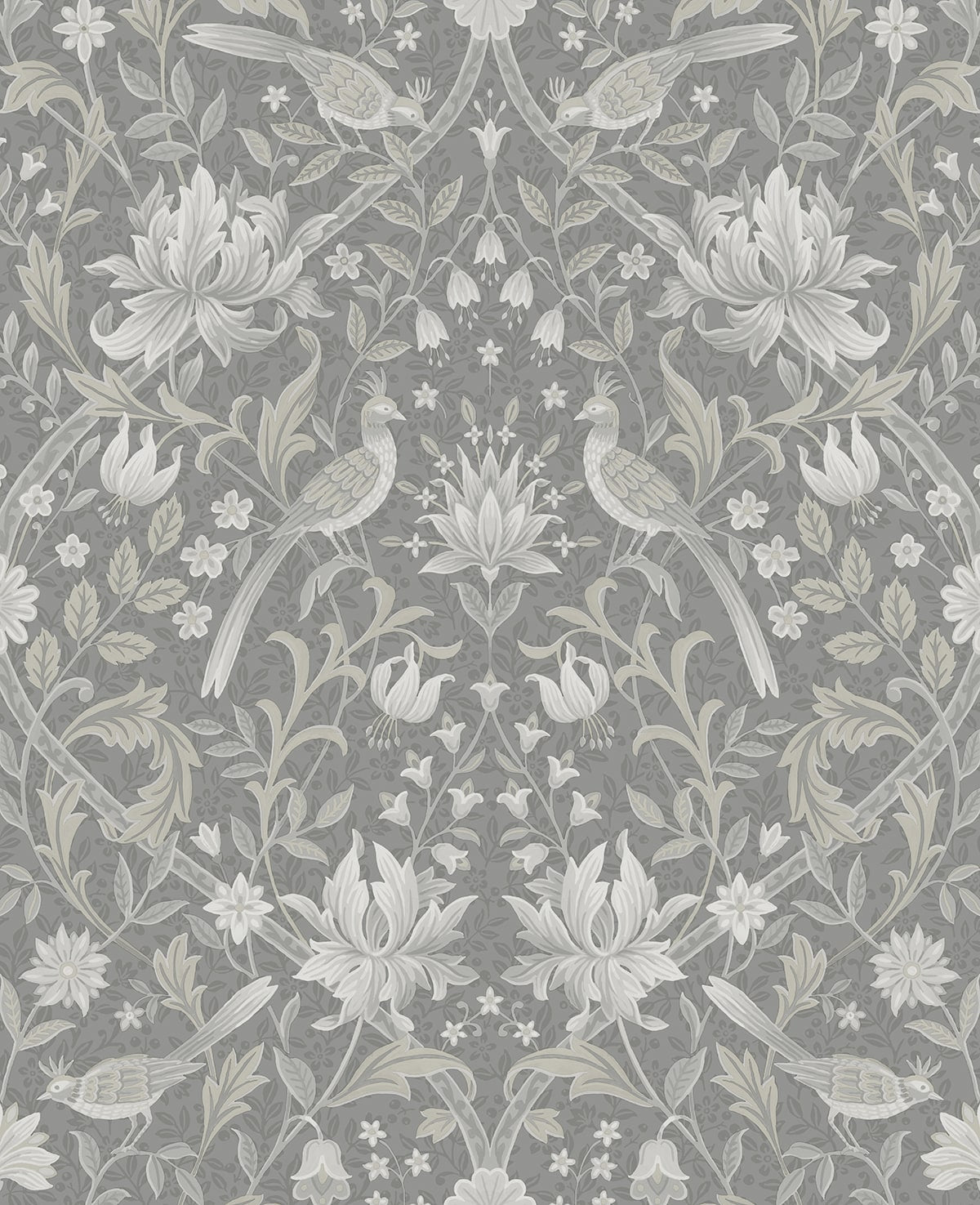 Vintage Bird Ogee Peel and Stick Removable Wallpaper
