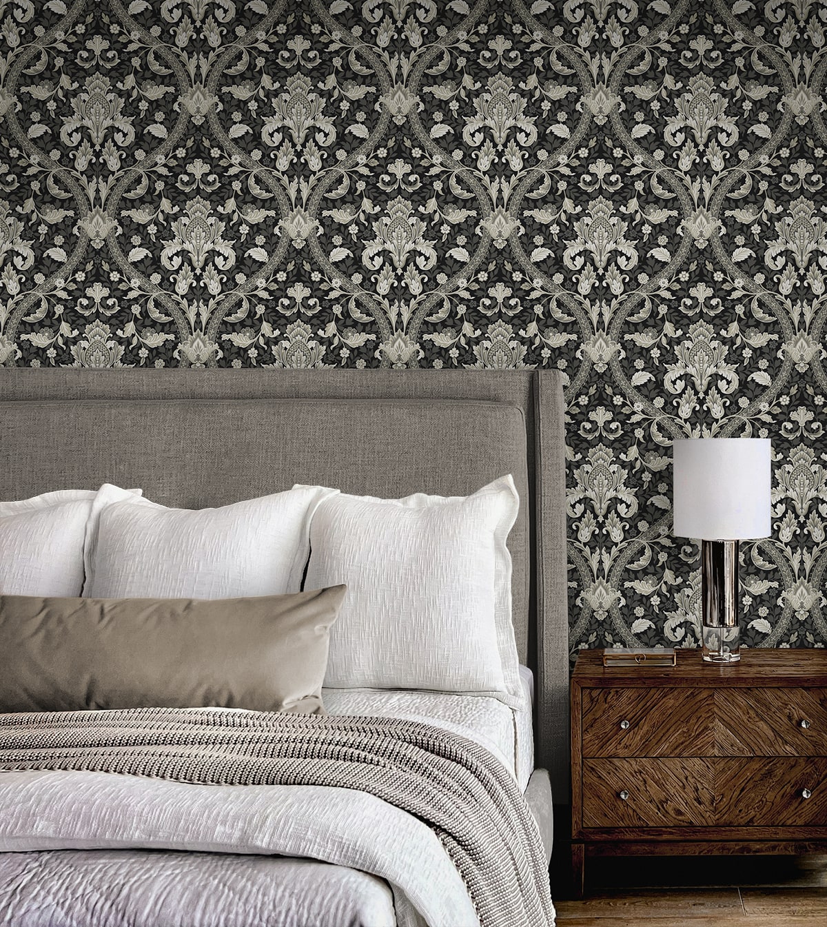 Acanthus Ogee Premium Peel and Stick Removable Wallpaper