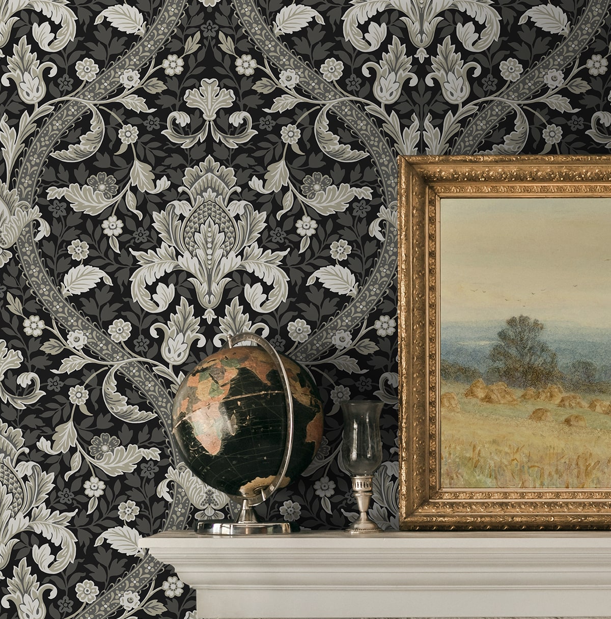 Acanthus Ogee Premium Peel and Stick Removable Wallpaper