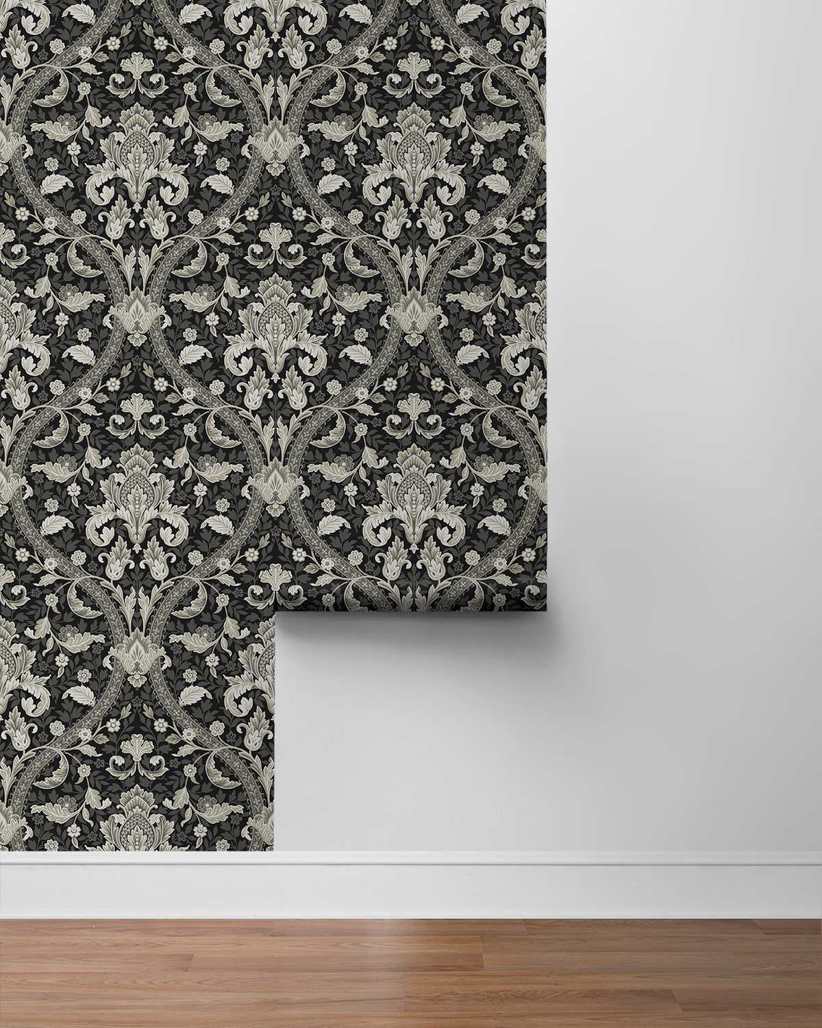 Acanthus Ogee Premium Peel and Stick Removable Wallpaper