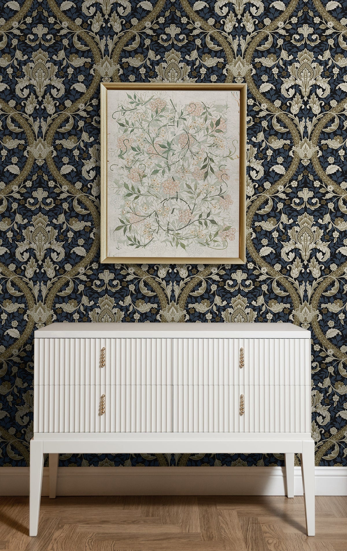 Acanthus Ogee Premium Peel and Stick Removable Wallpaper