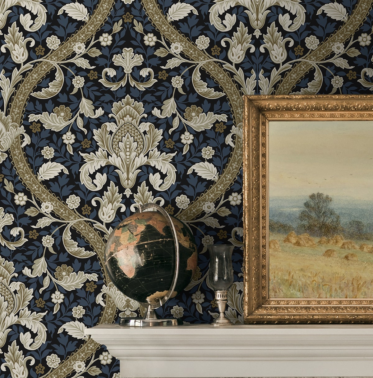 Acanthus Ogee Premium Peel and Stick Removable Wallpaper