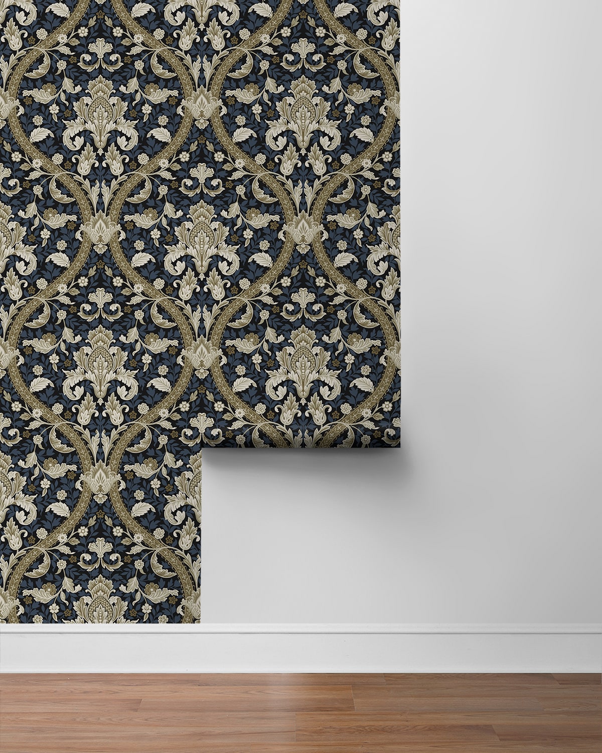 Acanthus Ogee Premium Peel and Stick Removable Wallpaper
