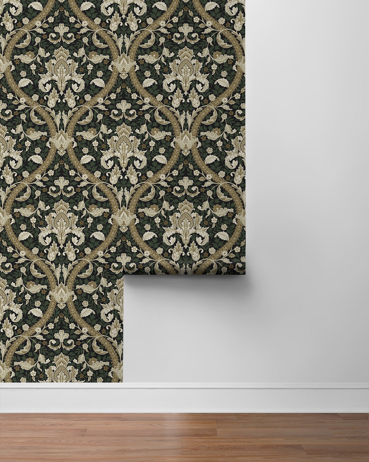 Acanthus Ogee Premium Peel and Stick Removable Wallpaper