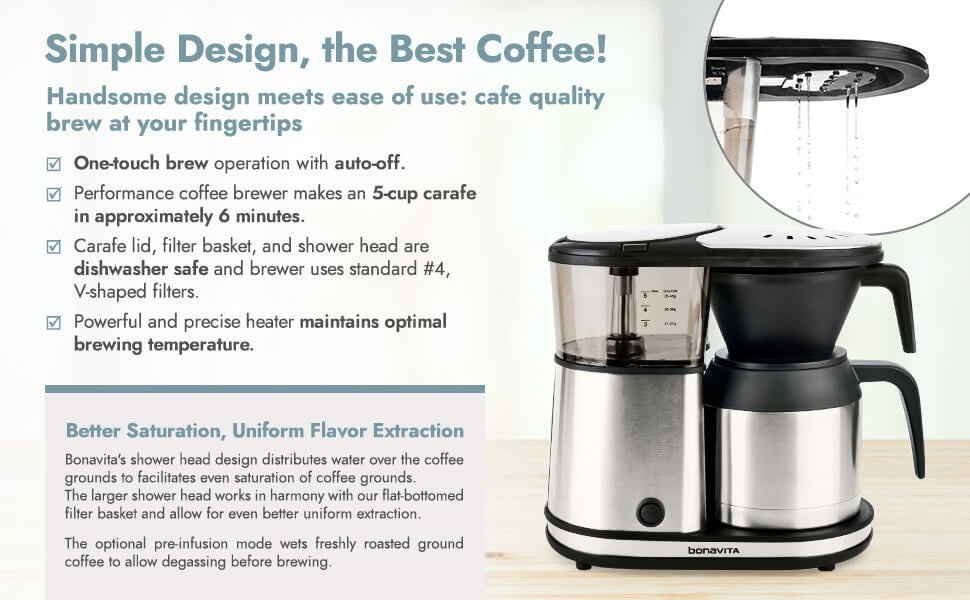 Bonavita 5-Cup Coffee Maker, Thermal Coffee Brewer